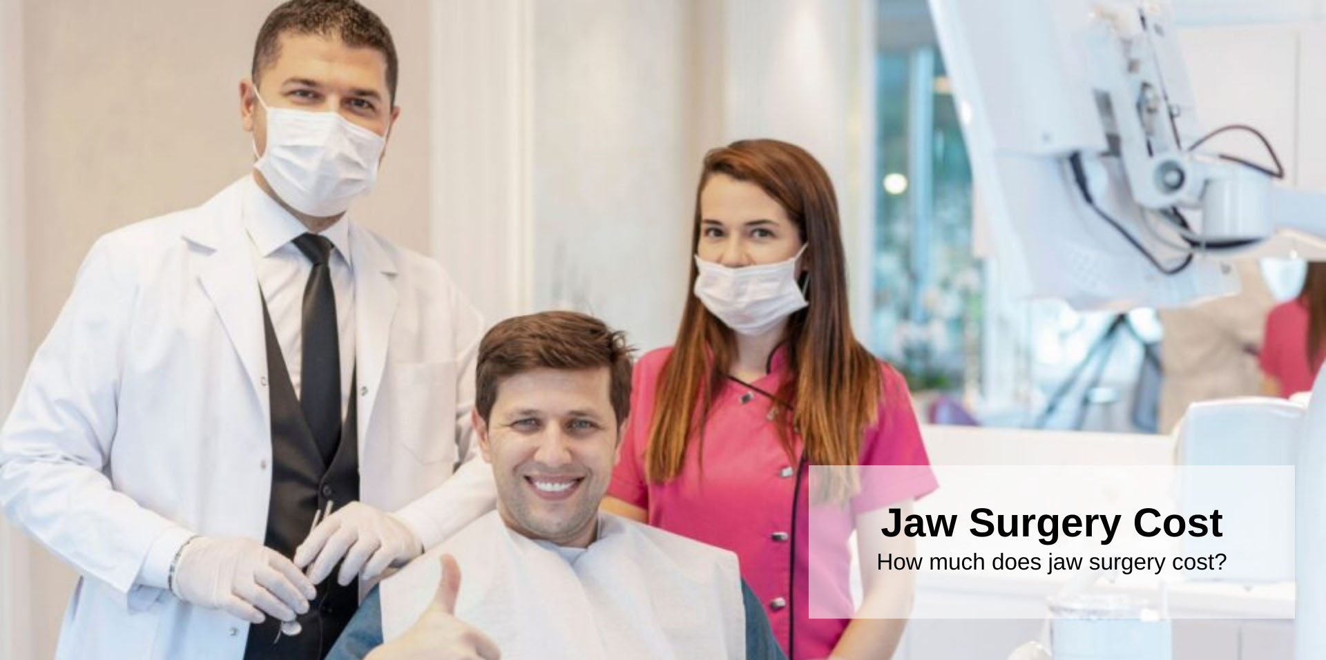 Surgeon, nurse and patient pose for photo following successful jaw surgery. How much does Jaw Surgery cost in Los Angeles